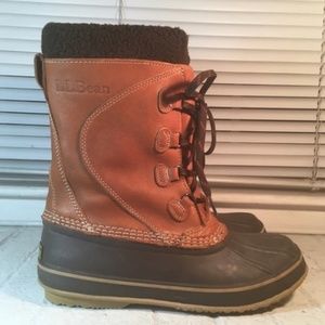 L.L. Bean Leather Snow Boots Women’s Size 10